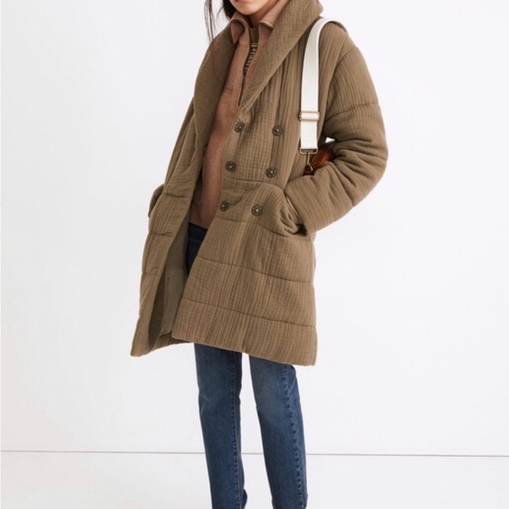 Madewell Lightspun Dumont Quilted Jacket in Olive